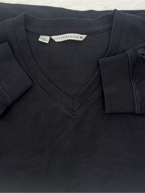 Cutter & Buck Men's Black V-Neck Pullover Sweater Large